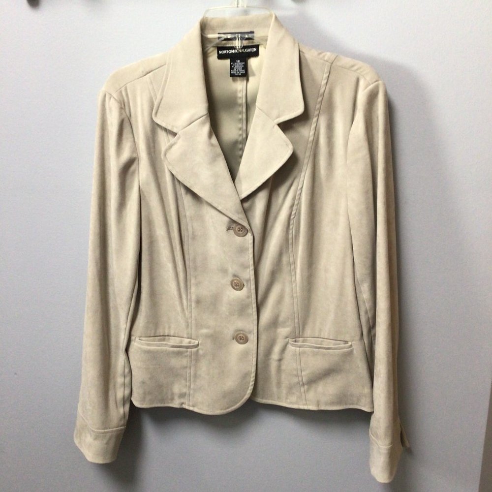 Norton McNaughton - Cream colored suede feel jacket